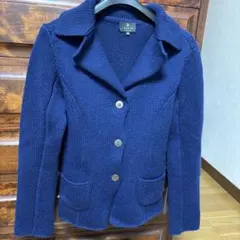 LANVIN コレクション上質カシミヤ美品ネイビー テーラードジャケット 特価のサムネイル