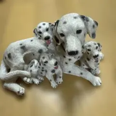 ダルメシアン 親子 犬 置物 バスケット付き - メルカリ