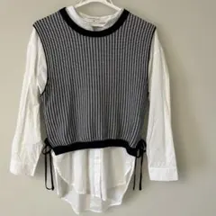 ATELIER SIX レイヤードニットシャツ 38のサムネイル