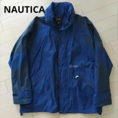 NAUTICA ネイビー ナイロンジャケット XL　起毛　ブラック　アメリカ製