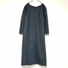 n0455【キャトルエピス】ワンピース　ミモレ丈　ボートネック　ストレッチ