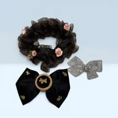 AGATHAヘアバレッタ 他 リボン ・シュシュ 3点セットのサムネイル