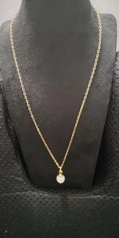A065 ゴールドチェーン 本真珠 ペンダント ネックレス プレゼント