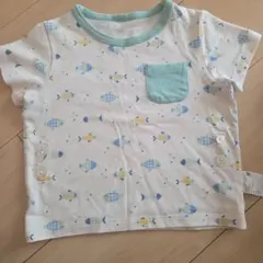 UNIQLO ベビーパジャマ 半袖 魚柄 80cm　上のみのサムネイル