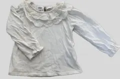 ZARA フリル付きホワイトシャツ　長袖Tシャツ　92cm