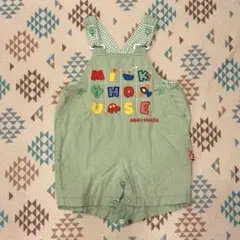 ミキハウス レトロ　オーバーオール　90 グリーン系