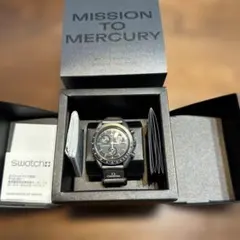 t*9様 美品⭐️「OMEGA Ω尾錠革ベルト」付き オメガ×スウォッチ マーキ Swatch×OMEGA スウォッチ×オメガ 専用レザーベルト Sun（ライト