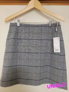 【最終価格】UNIQLO グレー チェック柄 ミニスカート