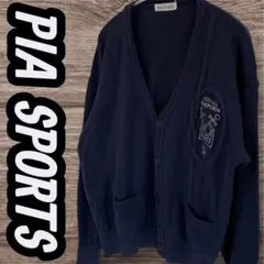 PIA SPORTS　ニットカーディガン　長袖　トップス　メンズ　M　紺　ウールのサムネイル