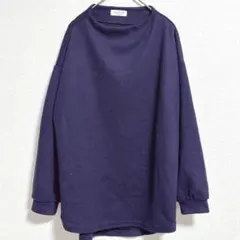 エニィファム リブカットソー プルオーバー 綺麗め　ネイビー 上品　シンプルのサムネイル