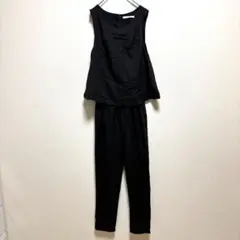 ティティベイト　サロペット　ノースリーブ　シンプル　ブラック　オールインワンのサムネイル