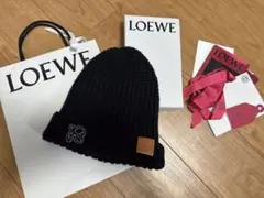 ロエベ(LOEWE) アナグラム ブローチ付ニット帽 ニット帽/ビーニーブラックのサムネイル