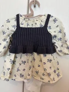 petit main 花柄ロンパース 80