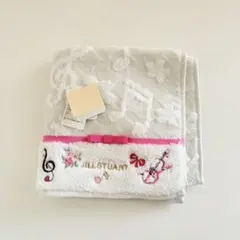 《匿名配送》★タグ付【ジルスチュアート】タオルハンカチ　音楽　グレー