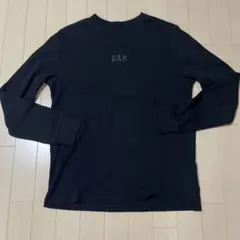 GAP ワッフル クルーネック 長袖 ブラック M