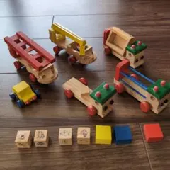 木製車両おもちゃセット