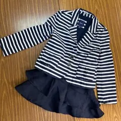 【着用一回】GapKids ストライプ ジャケット➕フリルリボン付スカートセット