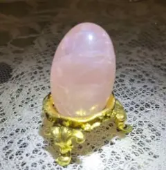 ローズクォーツ　卵　置物