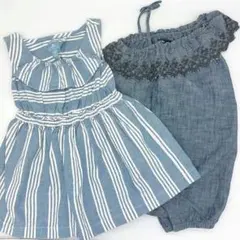 ベビーギャップ　デニムワンピース、サロペット２点セット　80cm 90cm