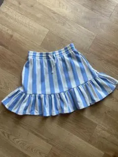 H&M ストライプ柄 フリルスカート ブルー×ホワイト 134/140のサムネイル