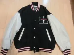 HOTSCOOP スタジャンジャケット袖皮革 4L ブラック/ホワイト