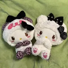 キティ パンダ ヒョウ柄リボン ぬいぐるみ - メルカリ