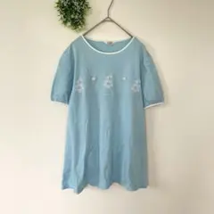 オプティ［L］上品ナチュラル◎日本製◎フラワー刺繍◎バイカラーコットンニットのサムネイル