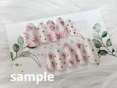 【ジェルネイルNo.77】 ミラーハートネイル