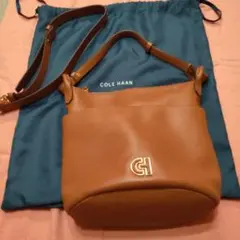 コールハーン ブラウン バケツ型バッグ ショルダーストラップ付 美品