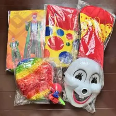 カラフル ピエロ コスチュームセット 仮装 コスプレ