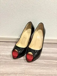 Christian Louboutin オープントゥ ハイヒール 黒/赤