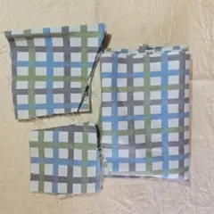 チェック 青 生地