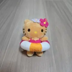 日焼け ハローキティ 浮き輪付きぬいぐるみ　一番くじ　マスコット