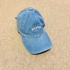 デニム ブルー ベースボールキャップ SAMUI サムい島 キャップ 青 古着