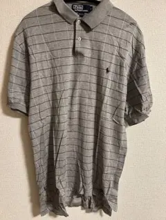 Polo Ralph Lauren グレー ストライプ ポロシャツ M