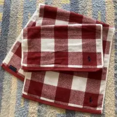 ラルフローレン フェイスタオル　タオル　ポロ　二枚　赤　チェック