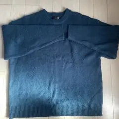 竹*内様 LAKOLE 青クルーネックニット Lサイズのサムネイル