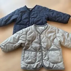 プティマイン　キルティングアウター グレー ネイビー 80サイズ　2枚セット