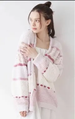 ジェラピケ　ケーキミックス柄　カーディガン