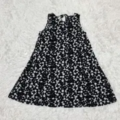 COMME CA ISM ノースリーブワンピース F ドット柄 モノトーン 可愛