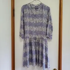 ☆ ユニクロ 花柄 七分袖 チュニック ワンピース