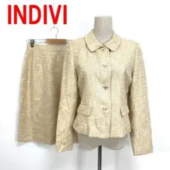 A6812 インディヴィ スカートスーツセット シルク ベージュ 11