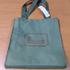 【訳あり】Harrods ハロッズ トートバッグ グリーン スモール