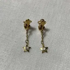イヤリング 星 スター 五芒星 セミロング 揺れる スイング 金色 