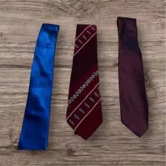 青とワインレッドのネクタイ3本セット