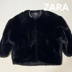 ZARA BASIC ファーコート　ビックシルエット　ノーカラーコート