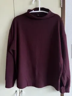 ユニクロ フリース モックネックプルオーバー 長袖 S ボルドー