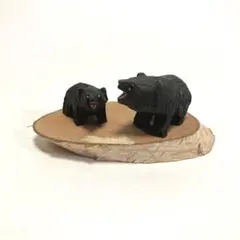 北海道　昭和初期　小さな親子熊　木彫りの熊　木彫り熊　木彫熊　民芸　アイヌ