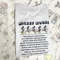 新品未使用 ディズニー ミッキー 薄手 長袖 ロンT グレー LL