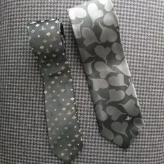 2本セット　ヴィヴィアンウエストウッド　オーブ小紋柄&ハート　 メンズ ネクタイ